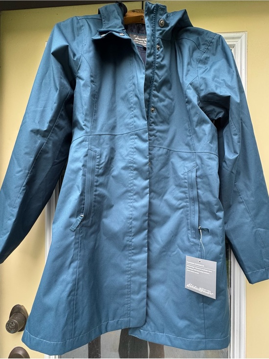 Eddie Bauer Jackets & Blazers - Eddie Bauer Teal Raincoat with Hood - Women’s